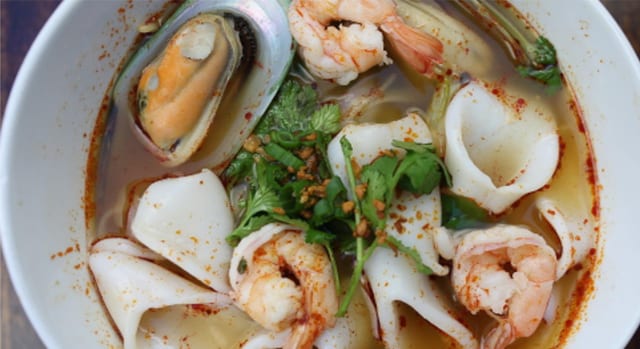 Tom Yum Seafood Noodle Soup.