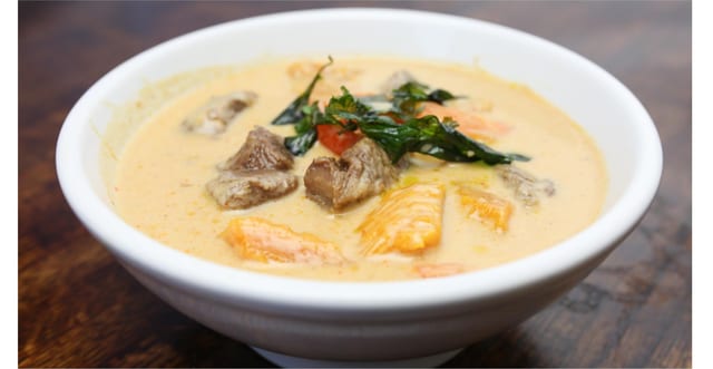 Red Lamb Curry with Pumpkin.
