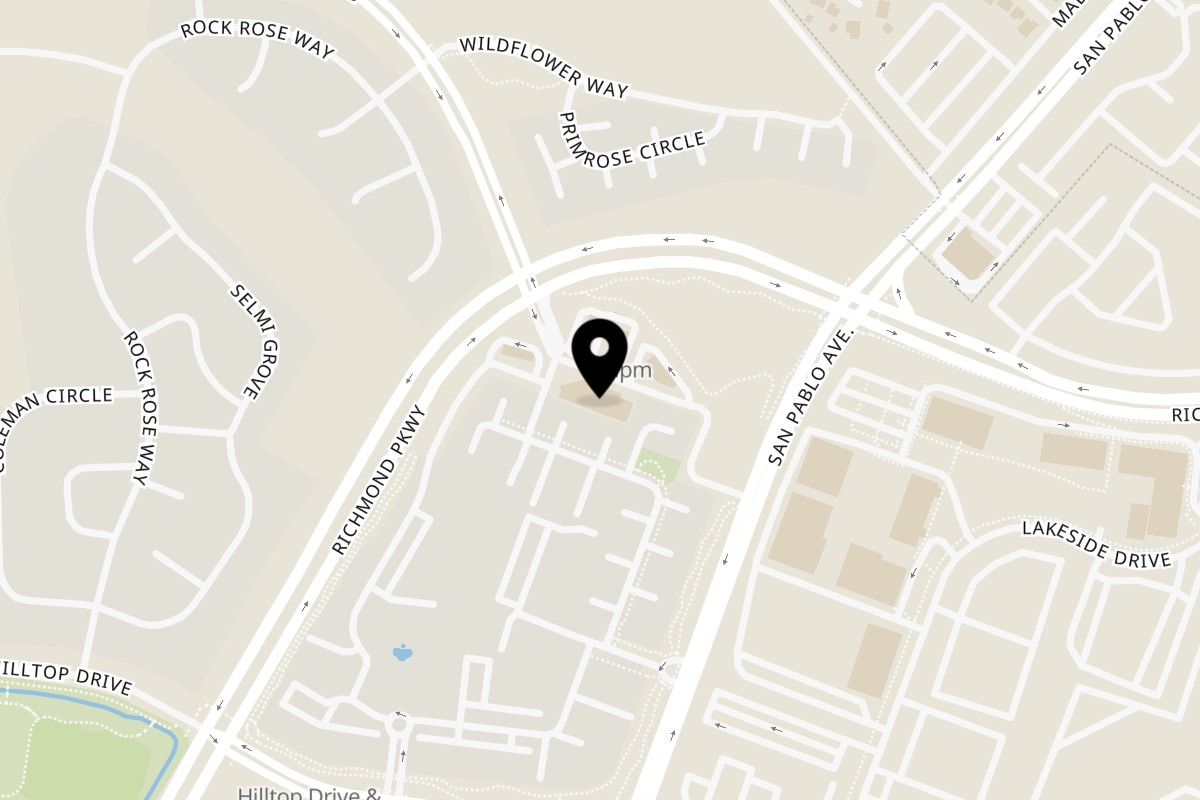 Map showing the location of Sala Thai on 15501 San Pablo Ave F in San Pablo